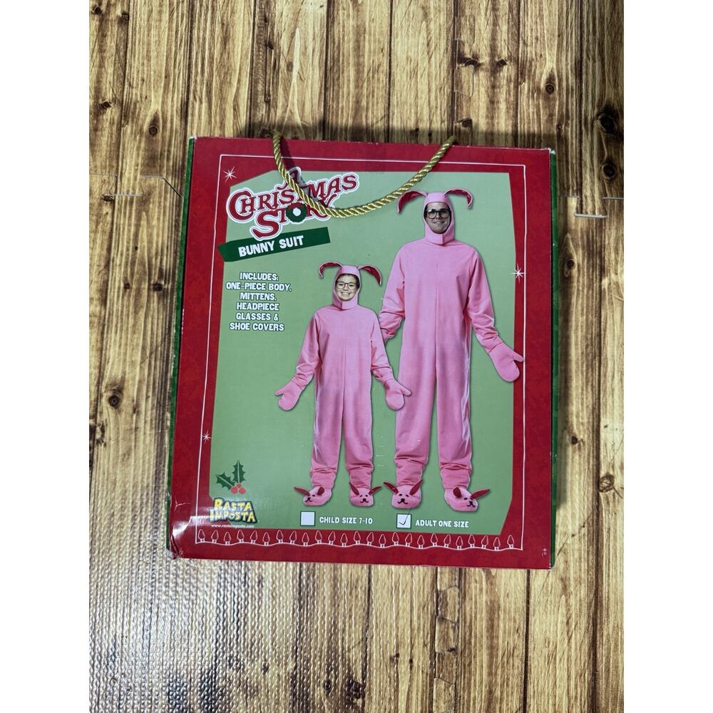 Rasta Imposta Christmas Story Pink Bunny Suit Adult One Size NEW open Box